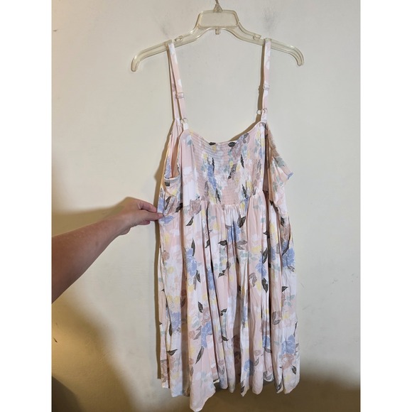 Torrid Sz 4(26/28)Light Pink Floral Print Challis Button Hi-Lo Dress Cottagecore - Picture 5 of 9